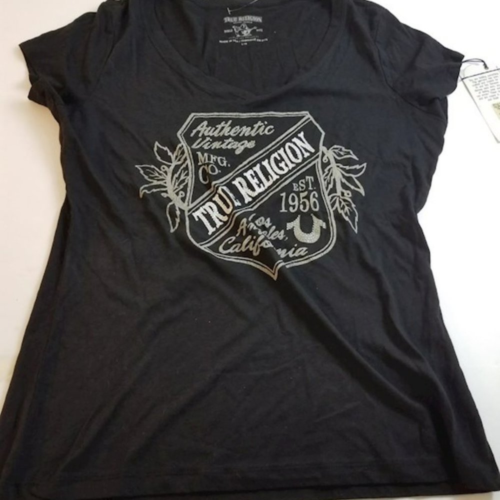 VINTAGE TRUE RELIGION BLACK TSHIRT SIZE LARGE NWT